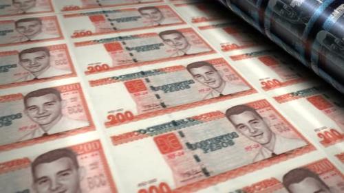Videohive - Cuba Peso money banknotes printing seamless loop - 43041205 - 43041205