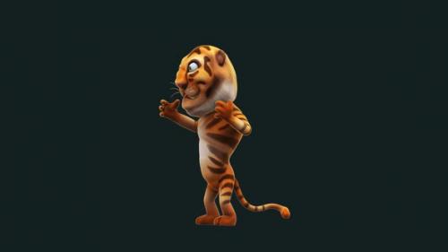 Videohive - Fun 3D cartoon tiger (with alpha channel included) - 43061791 - 43061791