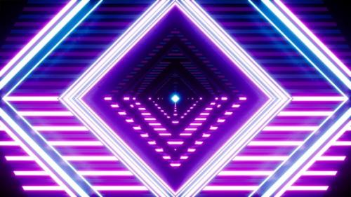 Videohive - Striped Neon Light Geometric Tunnel - 43067697 - 43067697