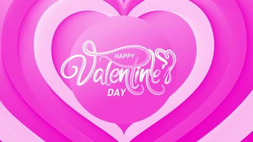 Videohive - Happy Valentines Day Heart Romantic Loop Background Pink - 43105050 - 43105050