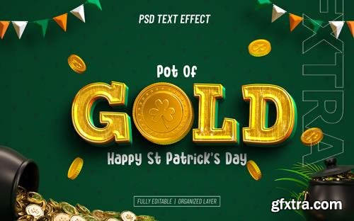 PSD st patrick's day gold editable text effect