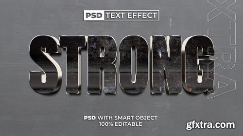 PSD strong text effect metal style editable text effect