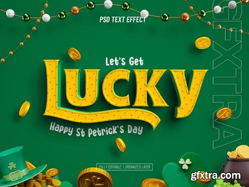 St patrick's day editable text effect psd