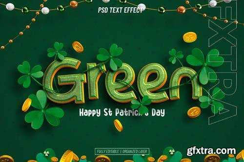 PSD st patrick's day green editable text effect