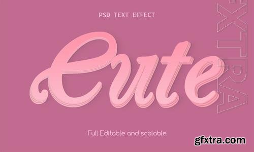 PSD cute 3d text effect pink color editable