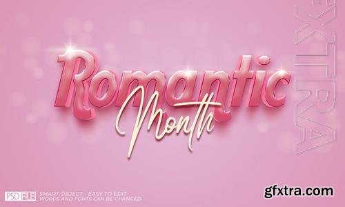 PSD romantic month pink background with text effect