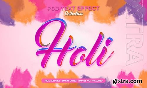 PSD colorfull holi text efffect template