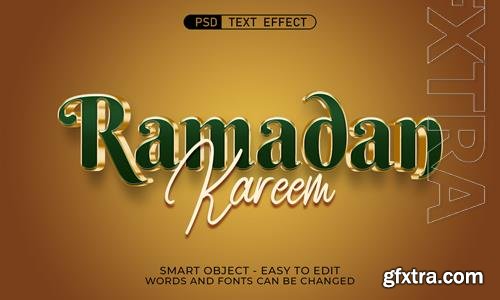 PSD luxury ramadan gold modern 3d text style mockup