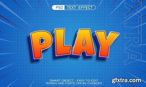 PSD cartoon text play editable text effect 3d style