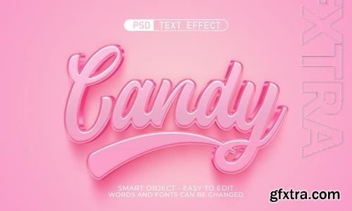 PSD editable text effect candy 3d style