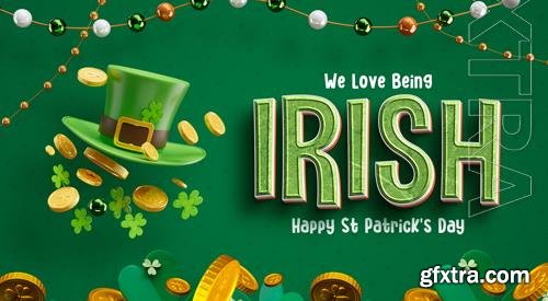 PSD st patrick's day editable text effect