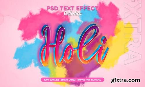 PSD 3d holi text effect template