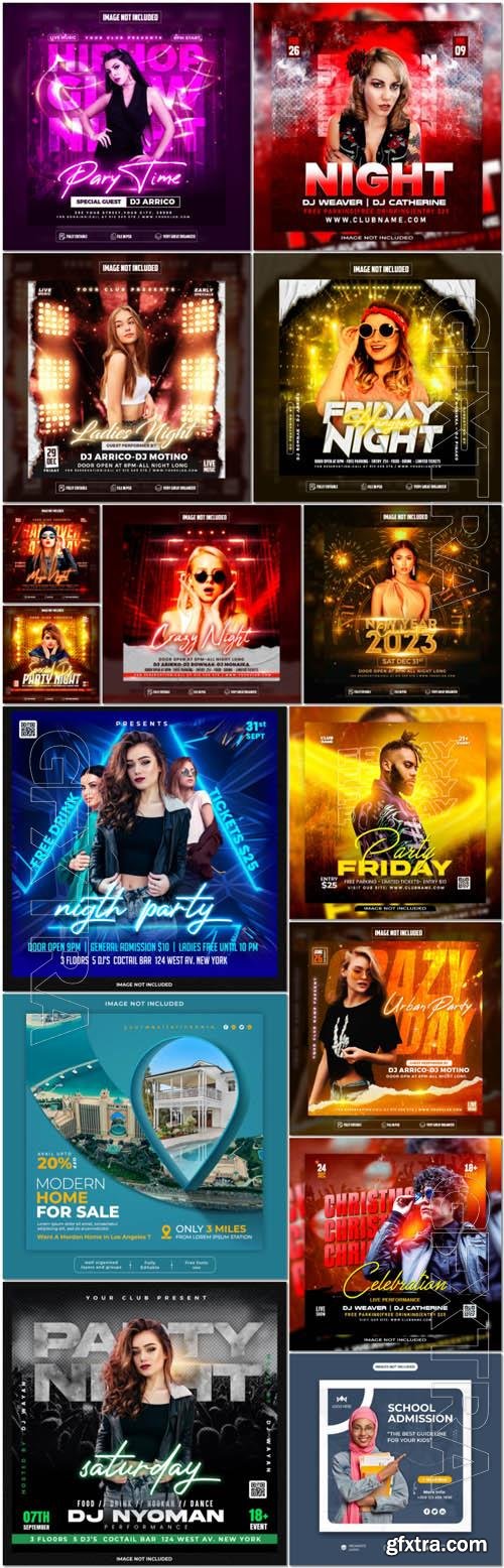 Flyer social media post, psd banner set vol 39