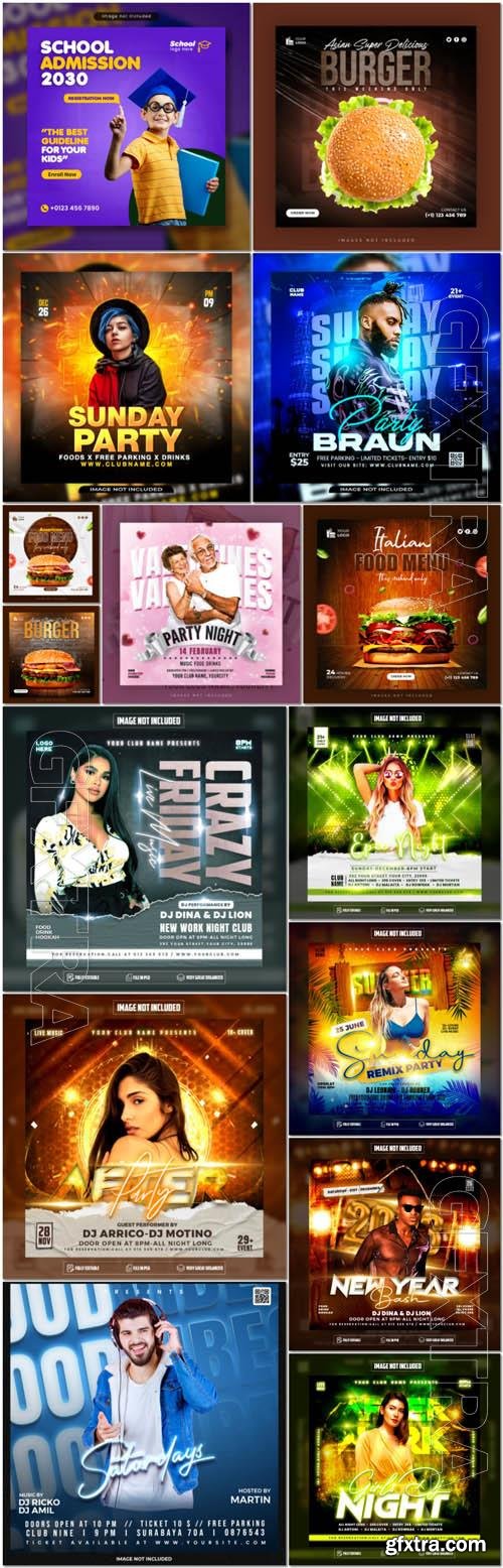 Flyer social media post, psd banner set vol 46