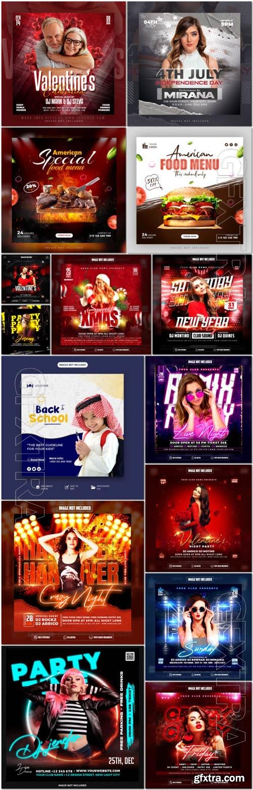 Flyer social media post, psd banner set vol 44