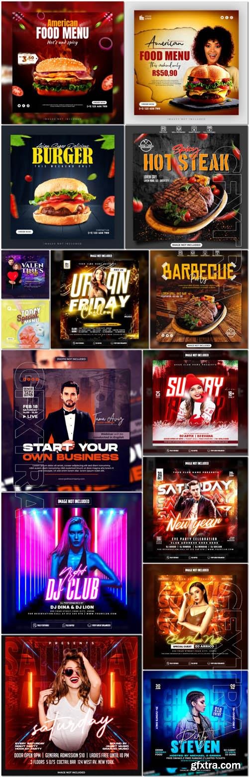 Flyer social media post, psd banner set vol 45