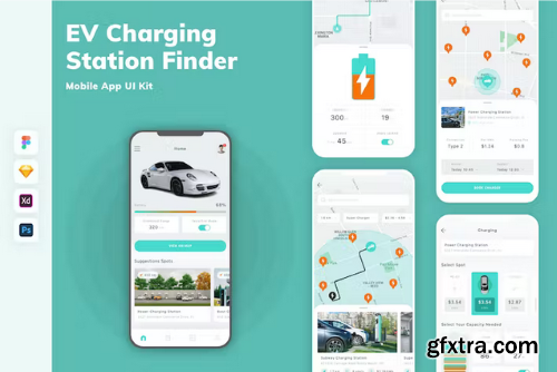 EV Charging Station Finder Mobile App UI Kit PNMWWKQ