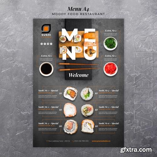 Moody food restaurant menu template