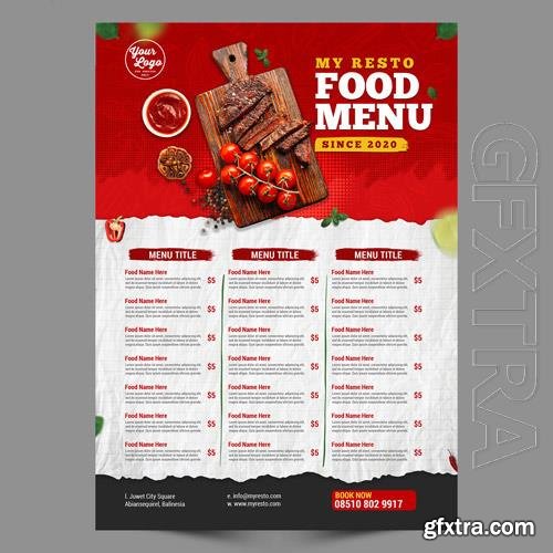 PSD food menu poster template