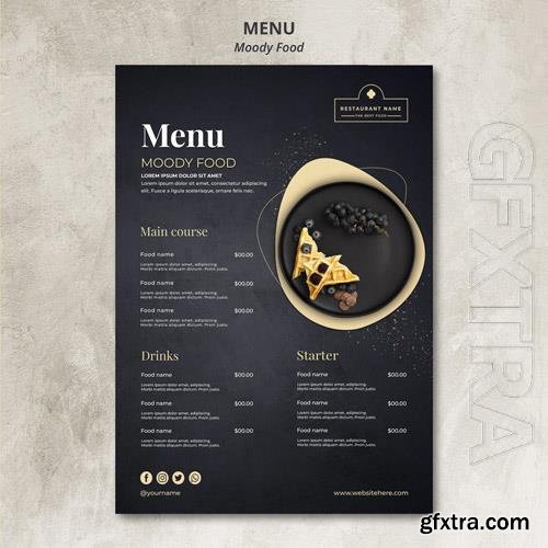 PSD moody food restaurant menu concept