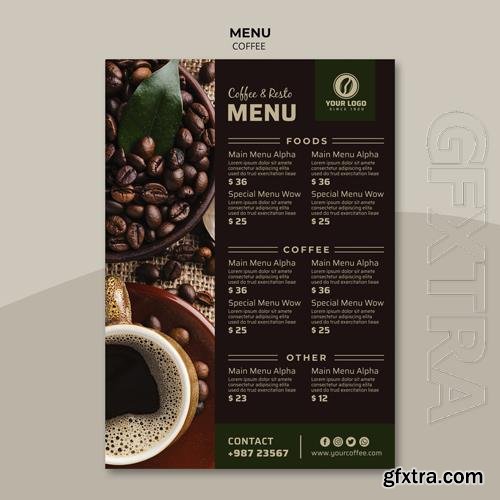 PSD tasty coffee menu template