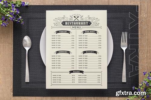 PSD restaurant menu concept mockup design