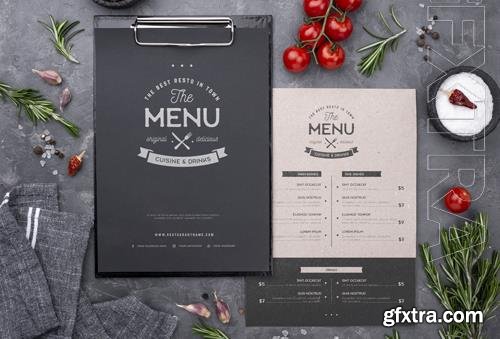 PSD restaurant menu concept mock-up