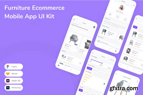 Furniture Ecommerce Mobile App UI Kit 67WPXKP