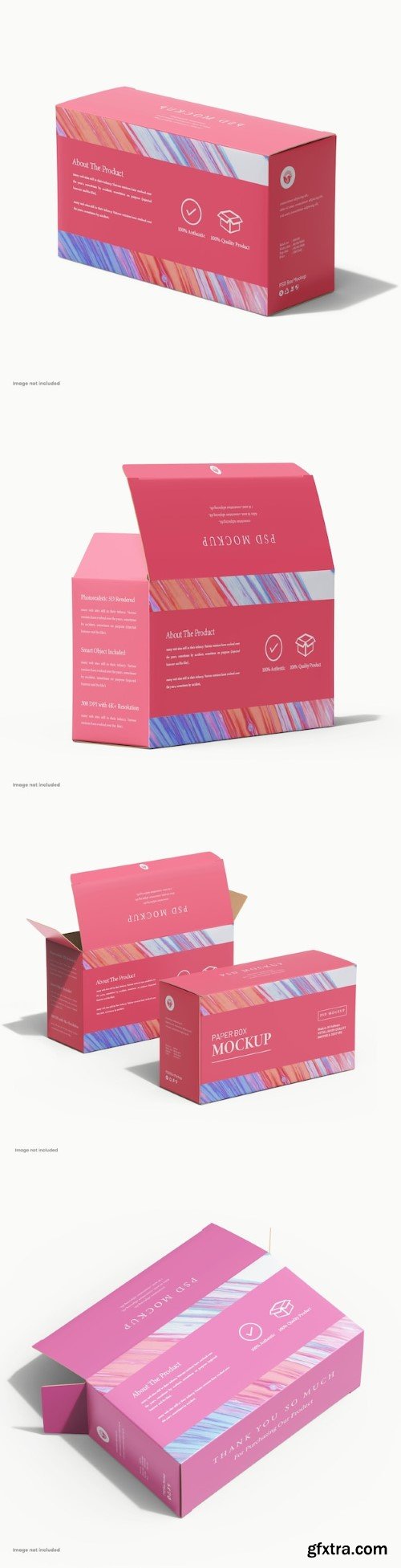 Matte corrugated paper box under daylight psd mockup