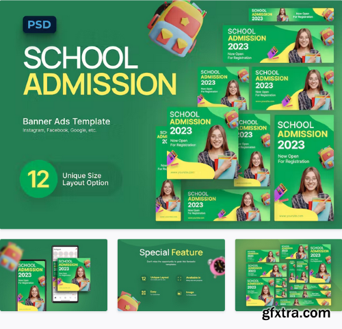 School Admission Google Ads Banner PSD