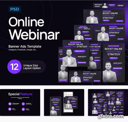 Online Webinar Google Ads Banner PSD