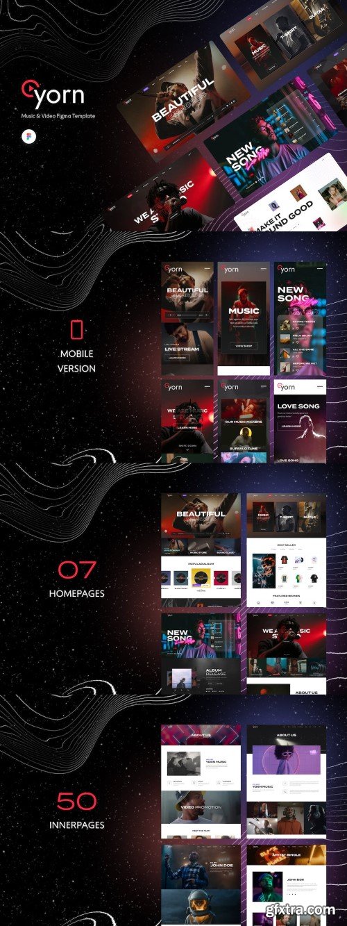 Yorn - Music &amp; Video Figma Template