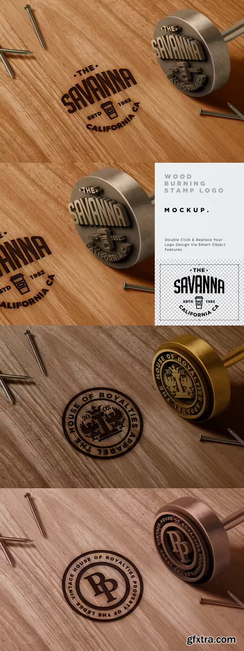 Wood Burning Stamp Logo Mockup