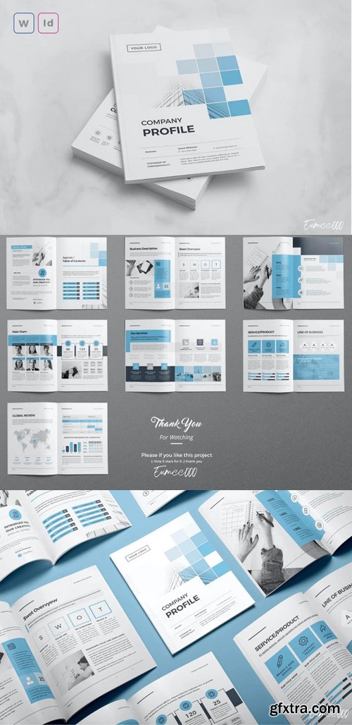 Company Profile Template [A4] for Indesign & MS Word [16 Pages]