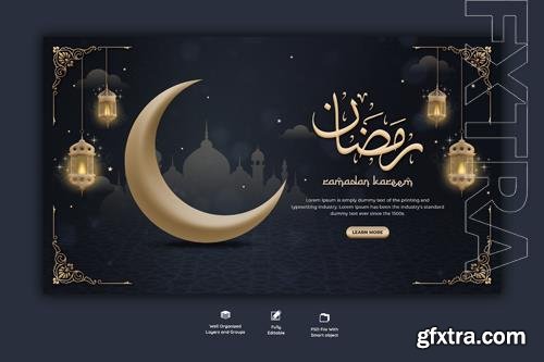 PSD ramadan kareem traditional islamic festival religious web banner vol 3