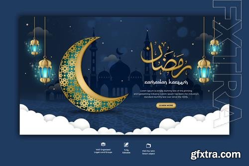 PSD ramadan kareem traditional islamic festival religious web banner vol 4