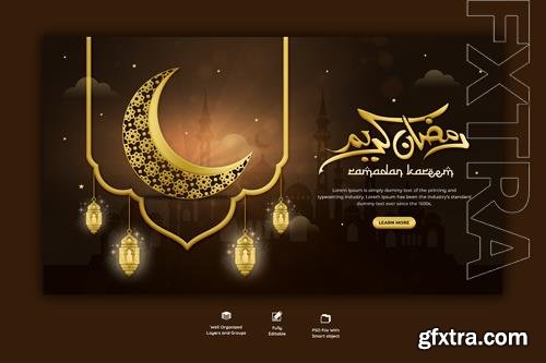 PSD ramadan kareem traditional islamic festival religious web banner vol 5