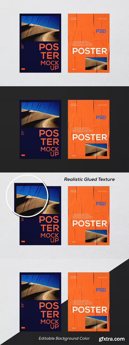 Glued Poster Mockup