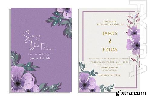 PSD elegant white wedding invitation template psd vol 3