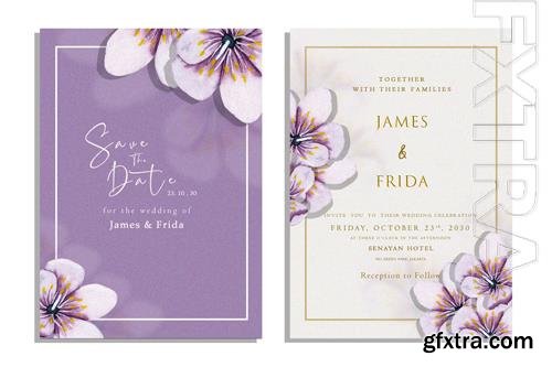 PSD elegant white wedding invitation template psd vol 2