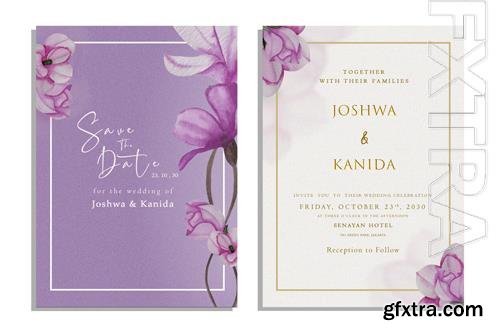 PSD elegant white wedding invitation template psd