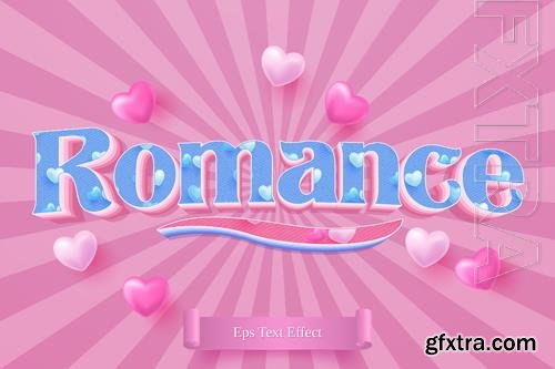 Happy valentines day gift card with pink text effect style