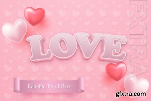 Love 3d editable text effect in pink color