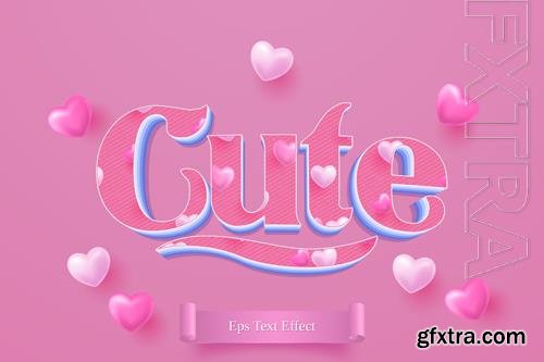 Cute, happy valentines day gift card with pink text effect style