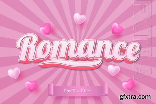 Vector happy valentines day gift card with pink text effect style