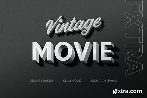 Vintage film text effect psd