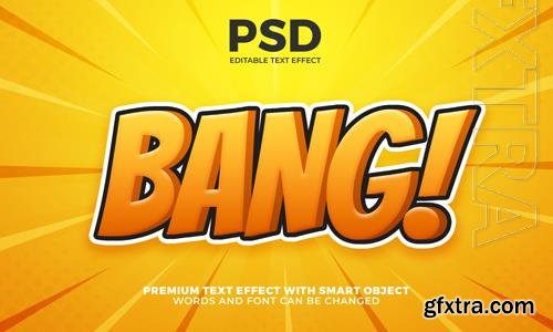 PSD bang comic cartoon kids 3d editable text effect