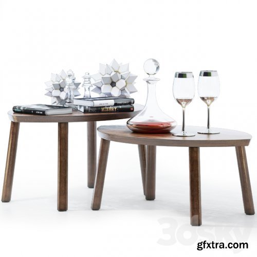 IKEA \\ STOCKHOLM \\ Set of tables, 2 pcs. + Decor