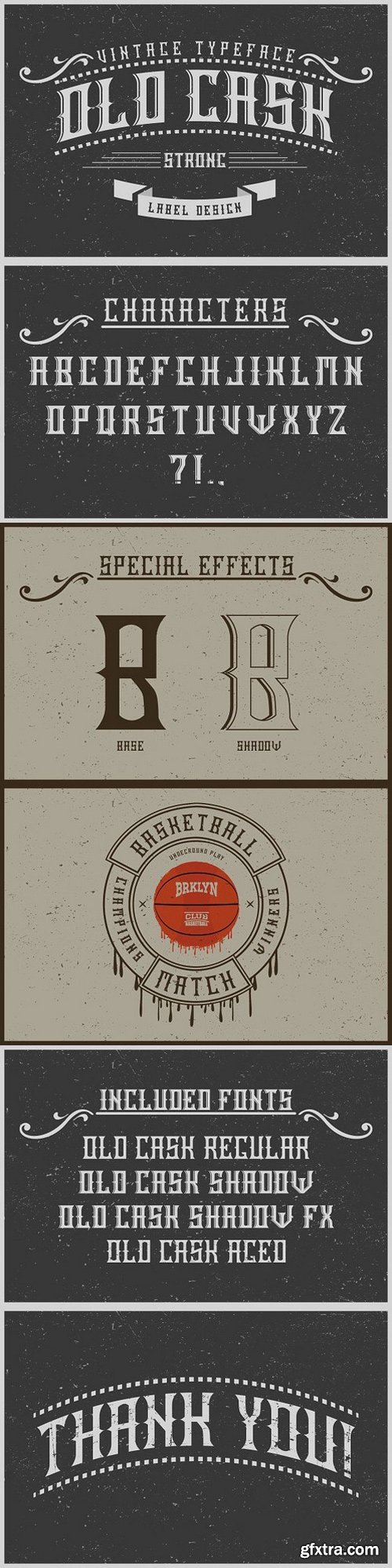 Handcrafted Old Cask label font