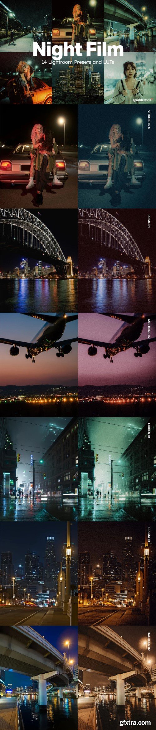 Creativemarket - 14 Night Film Lightroom Presets LUTs 12167665